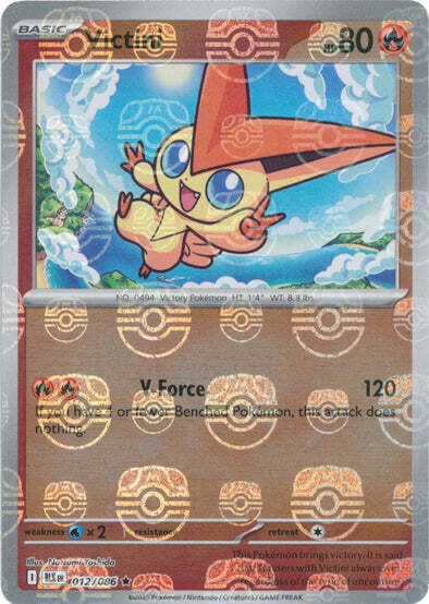 Black Bolt Victini #12/86 Masterball Holo